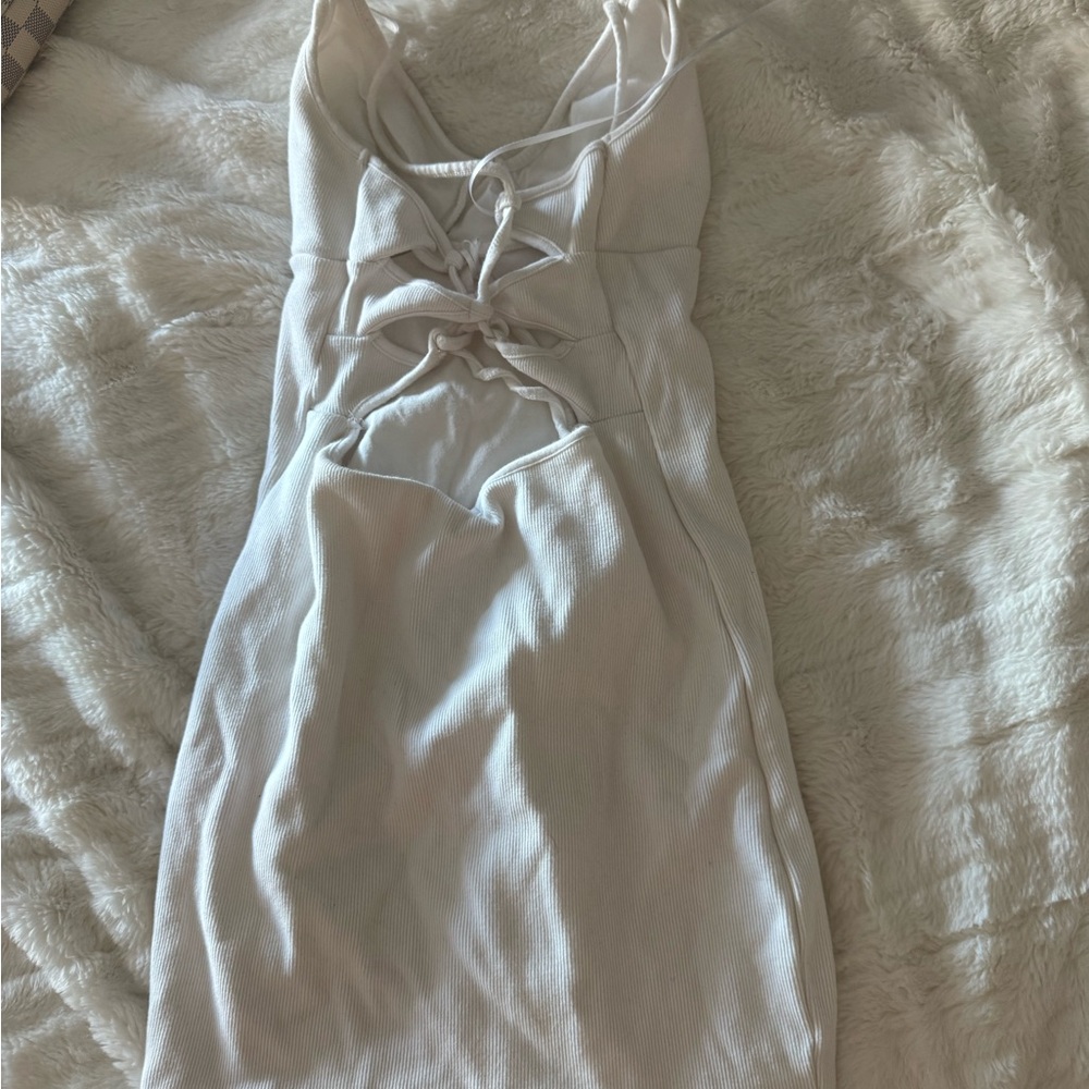 Garage Ivory Lace-Up Dress